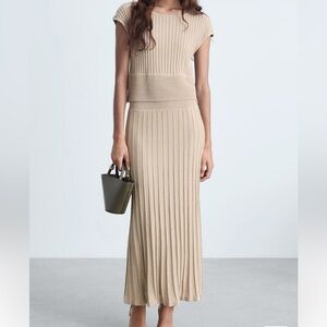 Metallic Ribbed Knit Dress